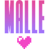 MALLE Pixelherz Pink Lila