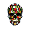 Skull with fir tree motif . 2