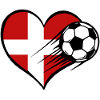 Dänemark Flagge Fußball mit Herz