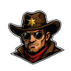 Sternen-Sheriff Cowboy Cartoon