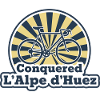 Conquered L'Alpe d'Huez Retro Bicycle Art
