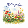 Blütenzauber Aquarell Wildblumenwiese
