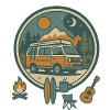Retro Camper Night Adventure