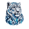 Geometrischer Eis Tiger Kopf