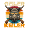 boar retro with sunglasses