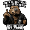 Mittelfinger mit Frühschicht