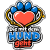 Herzpfote mit Hundeleine