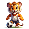 Little tiger playing football