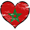 Morocco heart flag used