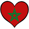 Morocco Heart Flag