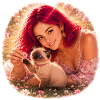 Fantasy Girl and Baby Siamese Kitten