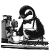 Coffee Penguin Barista with Bow Tie