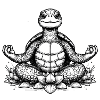 Meditating turtle on lotus