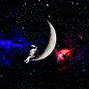 Astronaut on Crescent Moon Nebula