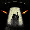 UFO Beam Abduction Silhouette