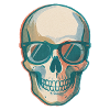 Skull in Sunglasses Retro Pop Art
