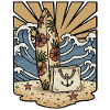 Surfbrettblumen Hibiskustasche Strand-Retro