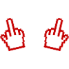 Doppelte Pixel-Mittelfinger Handkunst