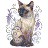 Siamese Cat Amid Purple Vines