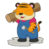 Tiger Lumberjack Wood Forest