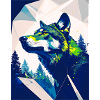 Neon Geometric Wolf in Forests