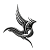 Stylized black steel wing