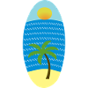 Palm Island Sunset on Surfboard