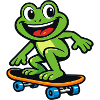 Frog on Skateboard – Cartoon Design