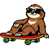 Sunny Sloth on Skateboard