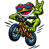 Frog BMX Neon Party with Sunglasses