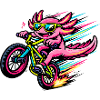 Flaming Axolotl Cyclist