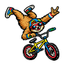 Buntes Affe BMX Trick