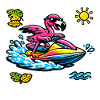Flamingo Jet Ski Tropical Feeling