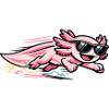 Pink Axolotl with Sunglasses