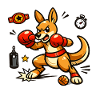 Kangaroo Boxing Match Cartoon: Power Punch