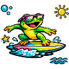 Neon Frog Surf Scene
