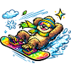 Schnee-Surfer Faultier