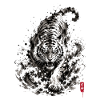Japan Ink Tiger Welle