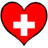Schweiz Herzflagge