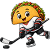Lustiger Taco Eishockeyspieler Comic Cartoon