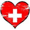Drapeau du cœur suisse utilisé