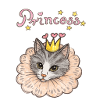 Princess Cat Crown Illustration