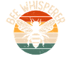 Bee whispering in retro sunset beekeeper