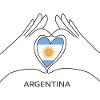 Argentina Fan Heart in Argentine Flag