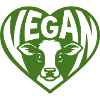 Vegan-Kuh im Herzdesign