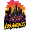 LA Sunset Skyline Pop Art