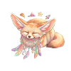 Dreamer fox with a dream catcher