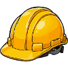 Yellow Construction Helmet Cartoon Style