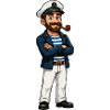 Captain with Whistle Cartoon