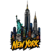 New York Skyline Graffiti Style